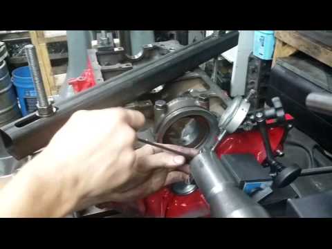 Ford 302 engine boring Rear Main Seal Conversion - YouTube
