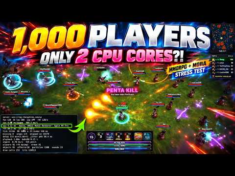 1,000 Players on Just 2 CPU Cores?! MMORPG WebSocket Stress Test