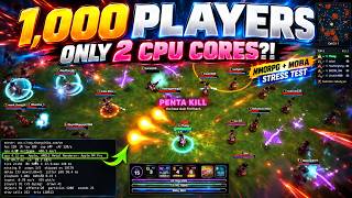 1,000 Players on Just 2 CPU Cores! MMORPG WebSocket Stress Test