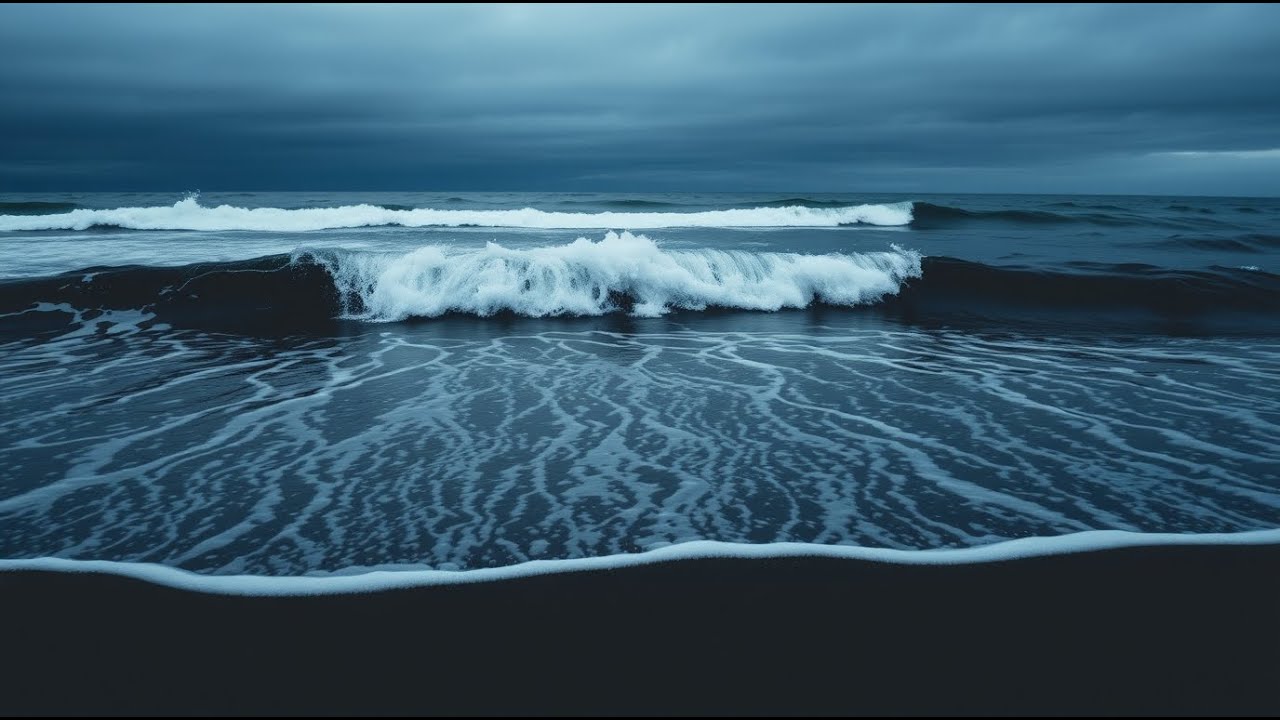 Listen 11 Hours Big Ocean Waves for Deep Relaxation & Sleep Calm Sea Motion Beneath Quiet Moon