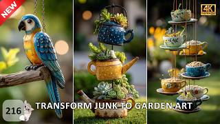 GENIUS Garden Sculptures from Trash!  DIY Recycled Garden Art
