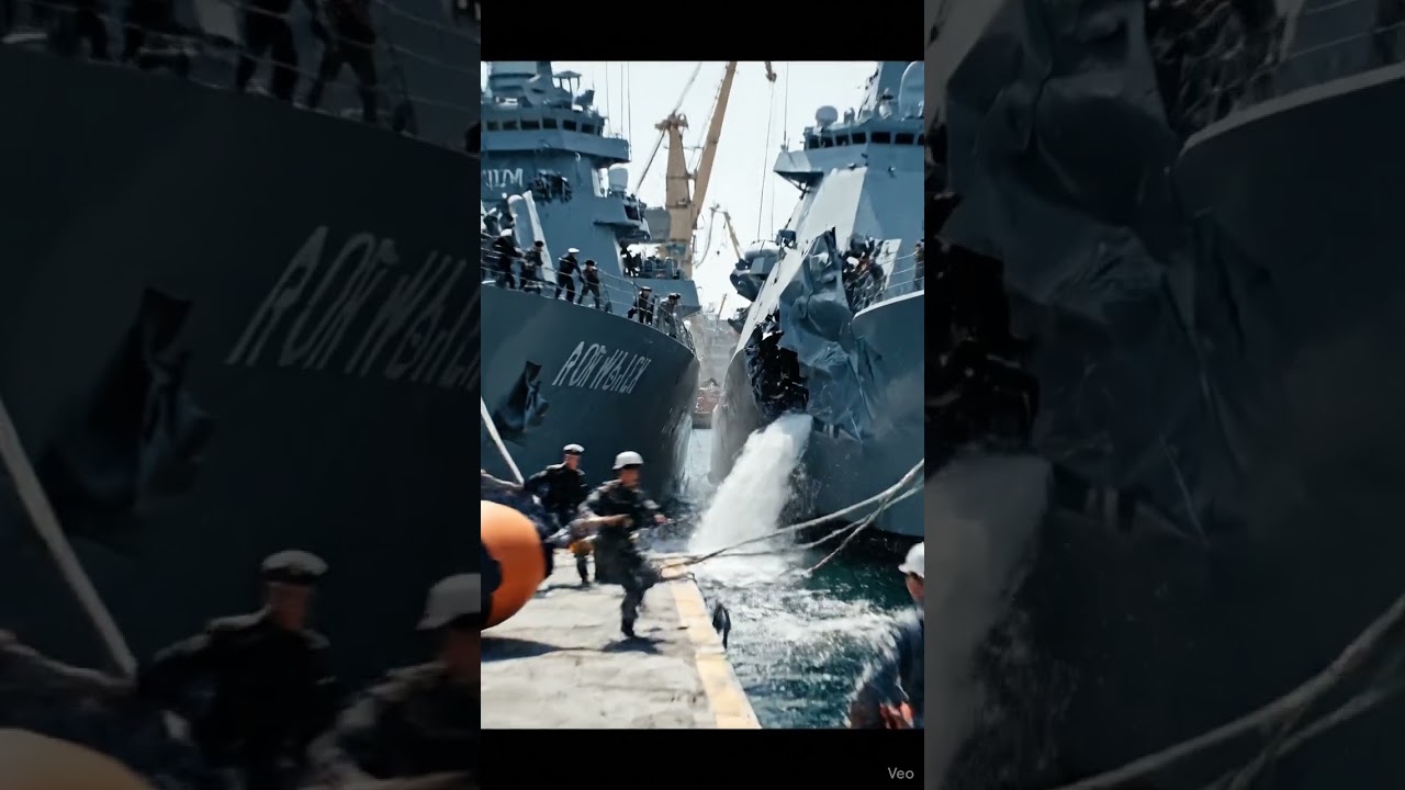 Russian Navy Cruiser and NATO Warship Collide 🚢💥