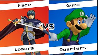 Netplay Week #1 Face (Marth) vs Gyro (Luigi/Peach) Loser Quarter Finals