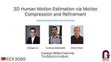 [ACCV 2020] 3D Human Motion Estimation via Motion Compression and Refinement - Full Presentation