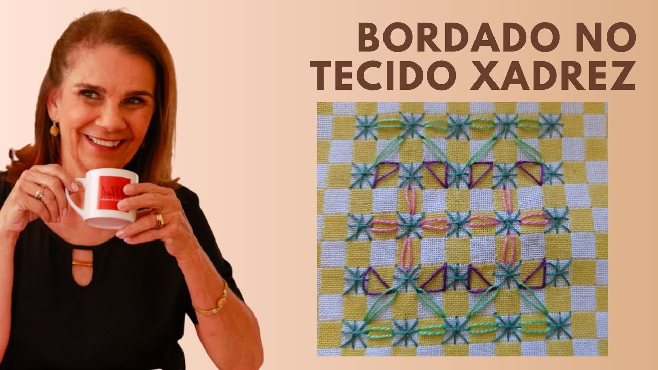 24- Bordado no Xadrez #passoapasso 