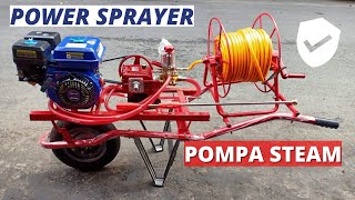 Power Sprayer Gasoline Engine Trolley Mesin Pompa Air Steam Troli Angkong Lori Sorong UNBOXINGREVIEW