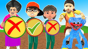 Scary Stranger 3D - Squid Game (오징어 게임) Trying Honeycomb Candy Shape Challenge in Zombie Game #33