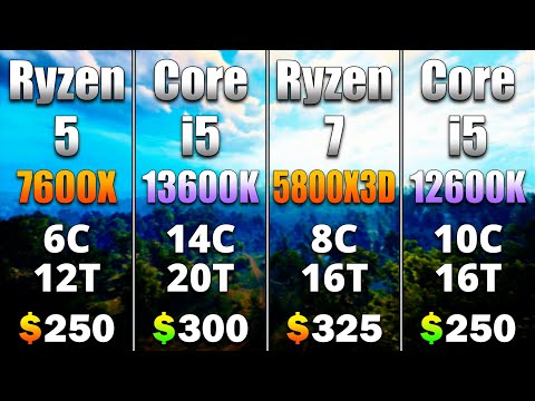 Ryzen 5 7600X vs Core i5 13600K vs Ryzen 7 5800X3D vs Core i5 12600K | PC Gameplay Tested