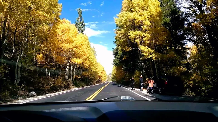 Fall colors scenic drive at June Lake Loop in the Eastern Sierra Nevada Mountains