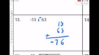 Unit 1 Integer Quiz Review - Odds (Math 7)