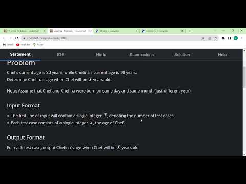 Ageing   Problems with Solution form  CodeChef  || Ageing Problem Solution ||