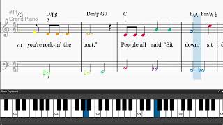 Sit Down, You're Rockin' The Boat (from Guys and Dolls) by Frank Loesser - Easy piano tutorial...