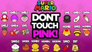 EVERY MARIO GAME: Don't Touch the Color Pink Challenge!