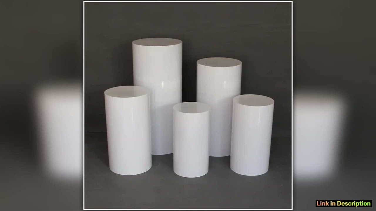 Iron Cylinder Pedestal Plinth Cake Stand White Flower Column Dessert Table For Birthday Party Weddi