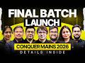 CONQUER MAINS 2026 FINAL Batch Launch: Complete UPSC Mains Preparation Program | Mukesh Jha