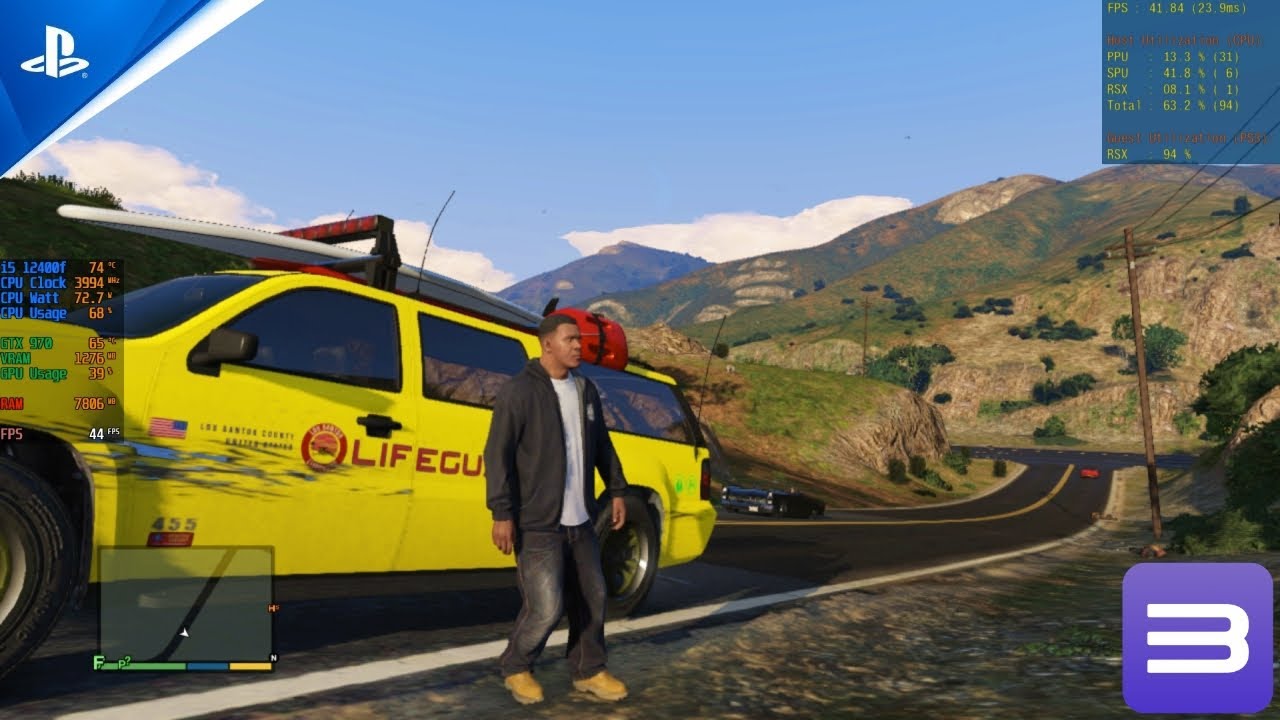 GTA 5 on RPCS3 v0.0.34-17418 Latest Update - i5 12400f (AVX-512