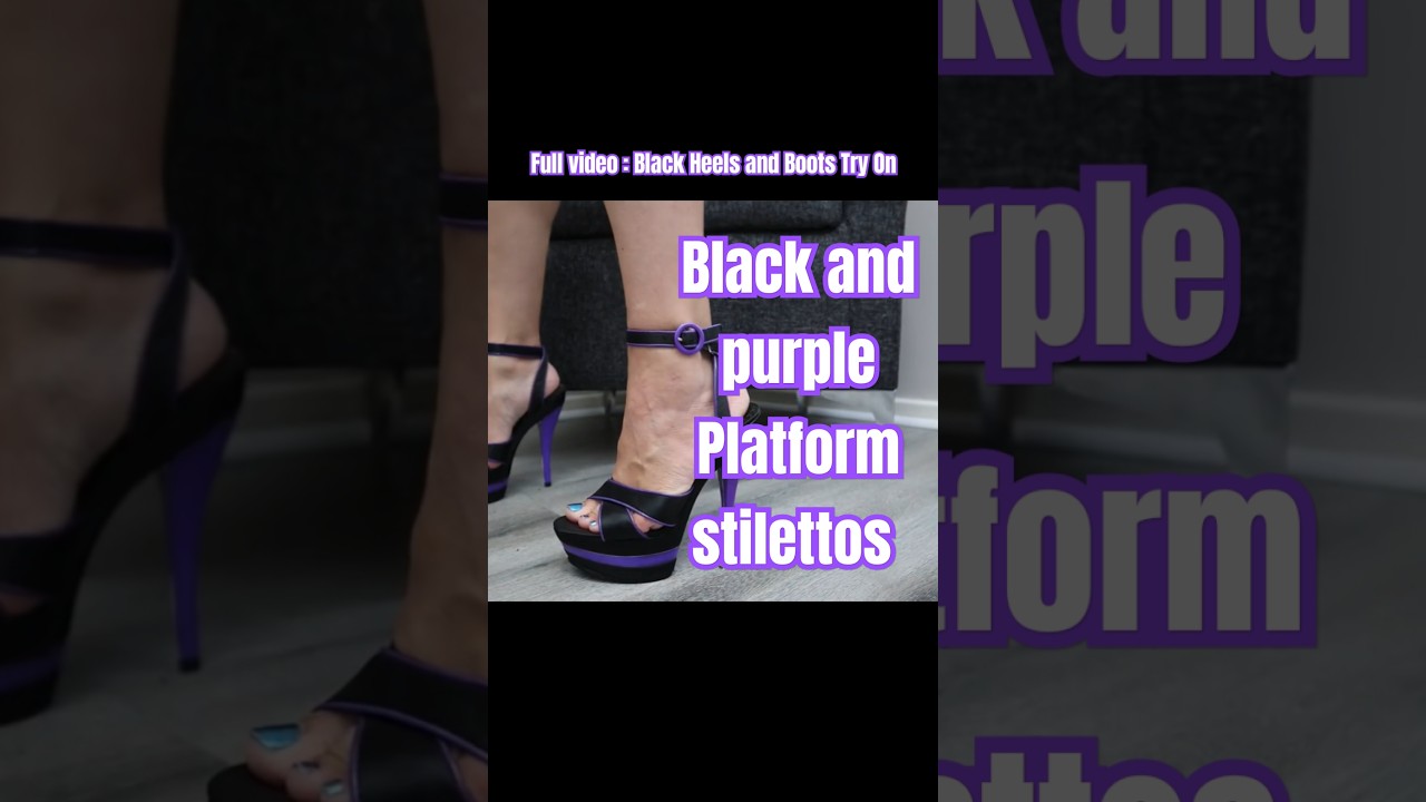 Black and Purple Platform Stilettos