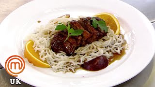 Pan Fried Duck With Noodles For Elimination Challenge | MasterChef World