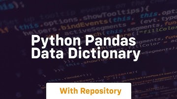 python pandas data dictionary