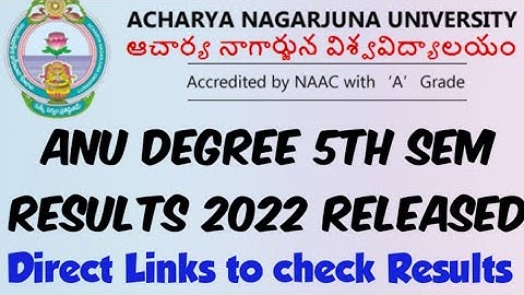 ANU Degree 5th Sem Results 2022 Released//ANU Degree Results Latest Update