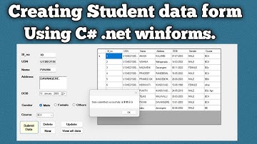 Creating student data form|| Using C# .net winforms || MSSQL ||# In KANNADA & ENGLISH ||