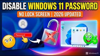 How to Disable Windows 11 Lock Screen and Password 2026 | Remove Password from Computer