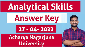 Analytical Skills answer key ANU | Acharya Nagarjuna University Analytical Skills answer key