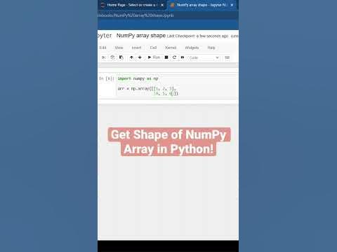 Get Shape of NumPy Array in Python! #shorts #python #programming # ...