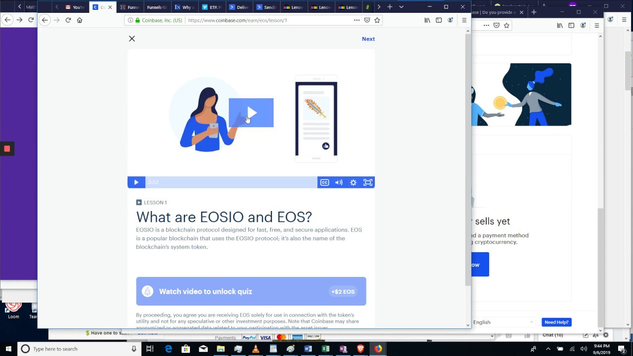 Get up to $50-worth of FREE EOS through Coinbase Earn