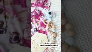 Baby girl announcement outfit #shorts