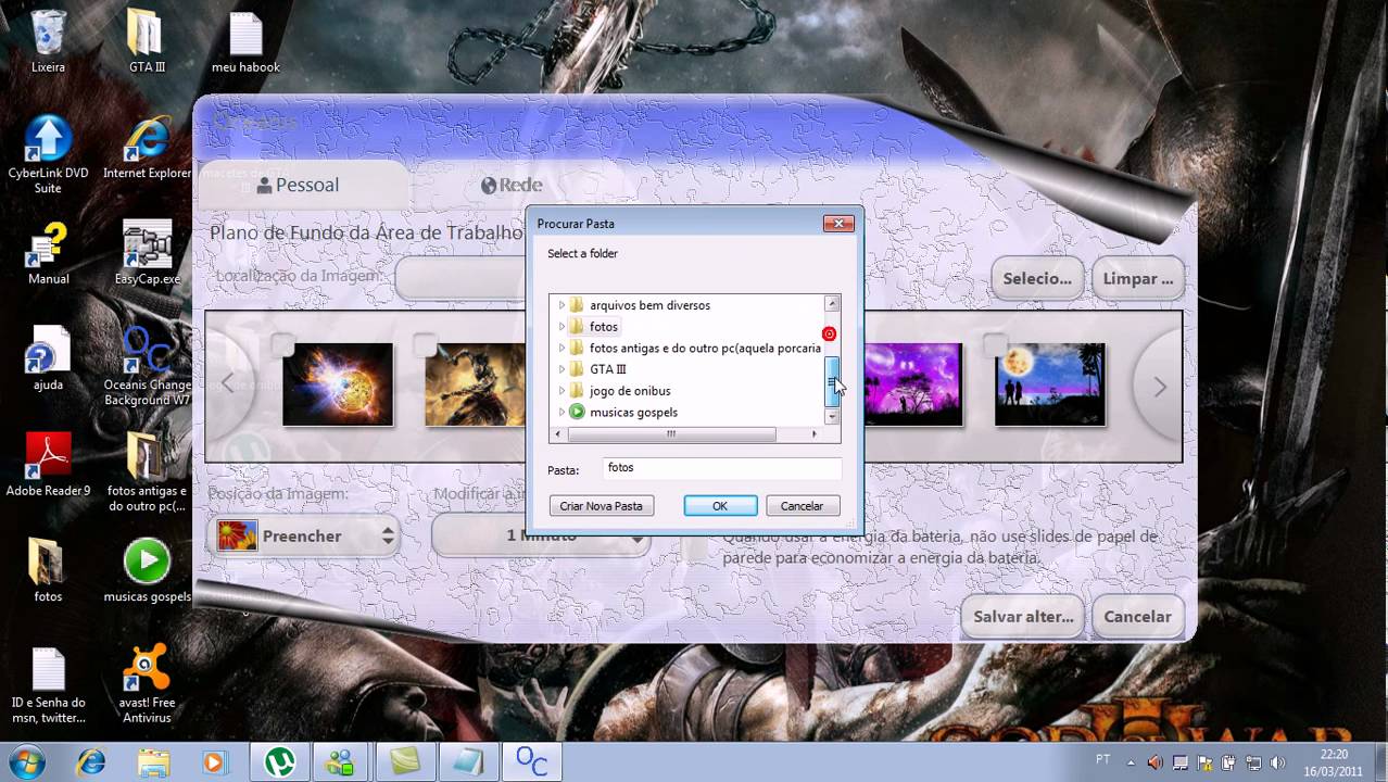 como mudar o fundo de tela do windows 7 - YouTube