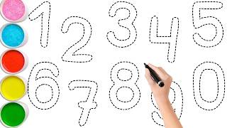 1234567890, Learn Numbers 1 to 10 | Number Drawing and Coloring for Toddlers | KS ART