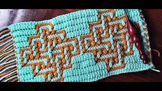 Mosaic Crochet Knots - Work Flat or In The Round - MULTIPLE 24+ 4 (Pattern 22 option 4 in charts)