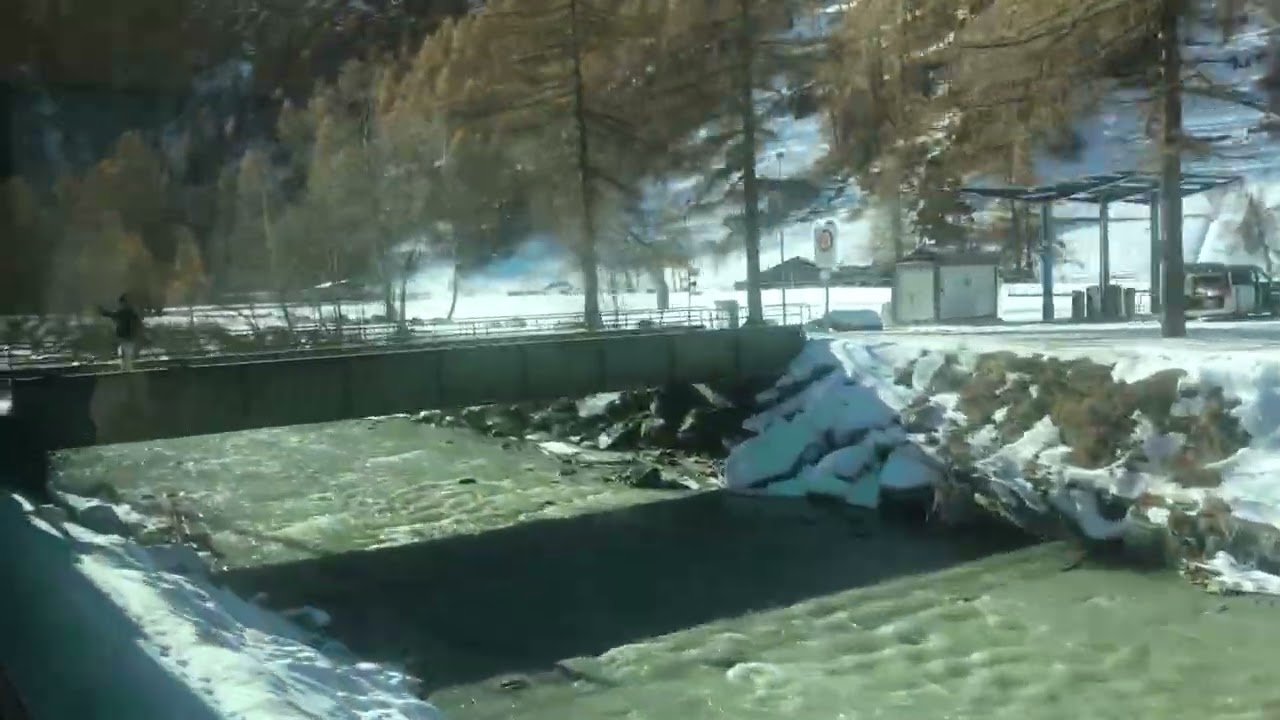 Winter Train Ride View Visp - Zermatt