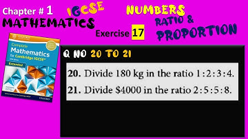 Cambridge IGCSE Extended Maths Solutions-Chapter1Ex17 Q 20 & 21-Ratio & Proportion-IGCSE Mathematics