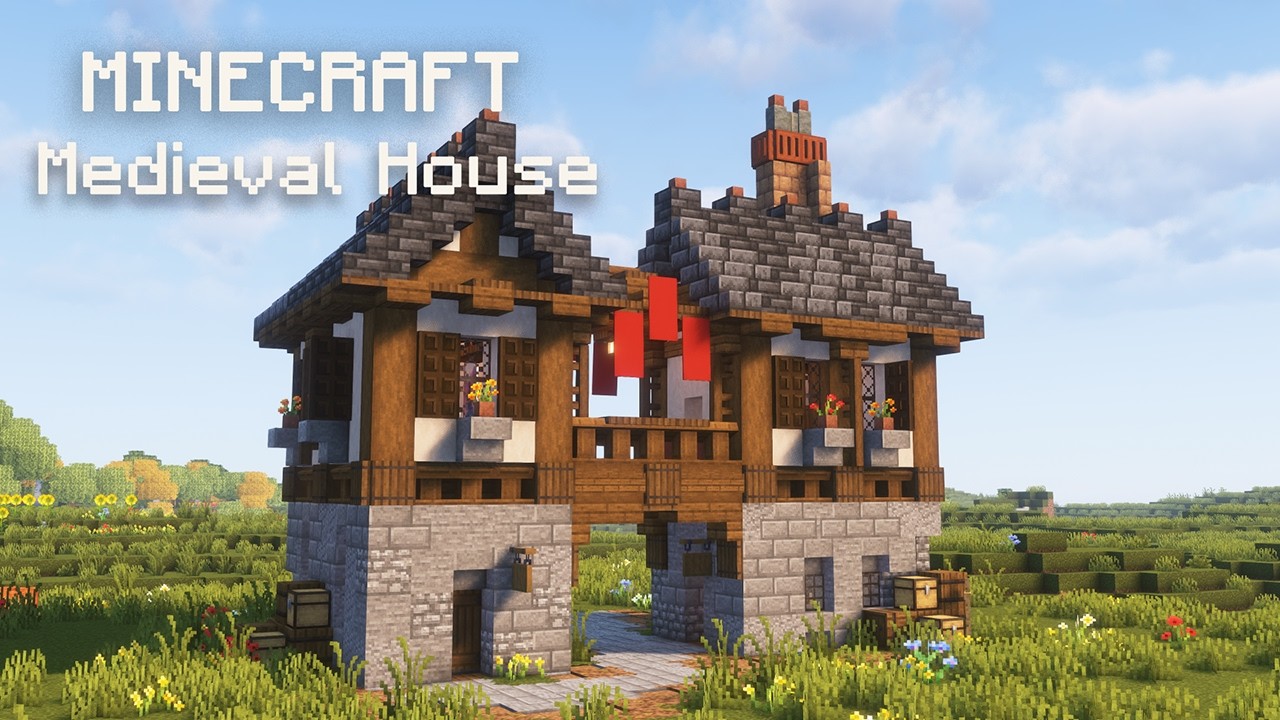 How to build a Dual Medieval House in Minecraft | Step-by-Step Tutorial ...