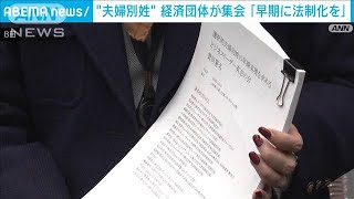 選択的夫婦別姓要望の経済団体が集会「早期に法制化を」(2024年3月8日)