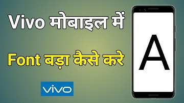 Vivo 1610 Me Font Size Kaise Badhaye | Vivo Font Size Setting | Font Size Ko Kaise Bada Karen