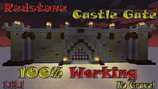 1.13.1 (java edition) 100% Working Super Simple Redstone Castle Gate (No Gravel)