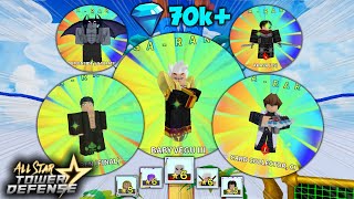 COLLECTING MEGA RARES v11.0 +9 NEW 6 STAR UNITS (70K+ GEMS) | ROBLOX ALL STAR TOWER DEFENSE