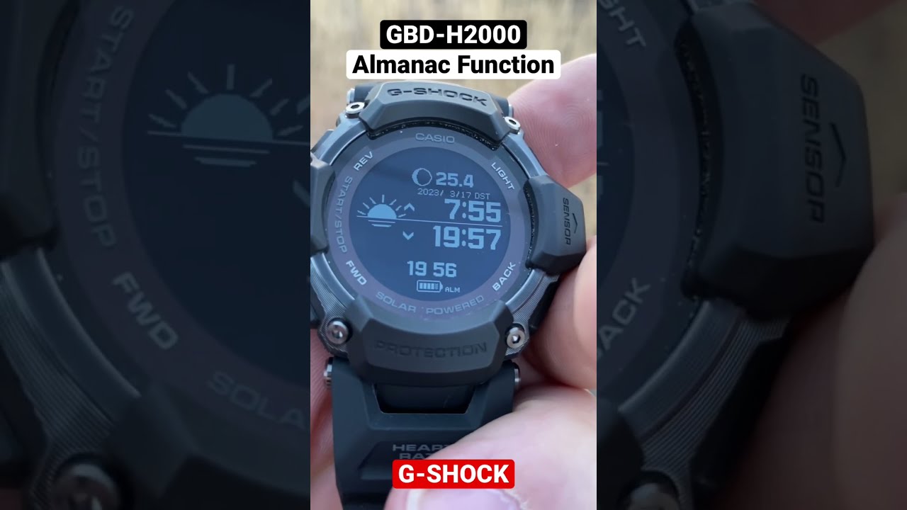 The New G Shock GBD H2000 Can Tell You Sunrise Sunset And Moon Phase With Its Almanac Function 