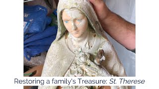 Restoring St Therese of Lisieux (Vintage statue by T. Carli)