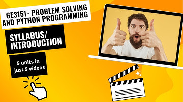 ge3151 problem solving and python programming introduction/syllabus  #pspp #engineeringfirstyear
