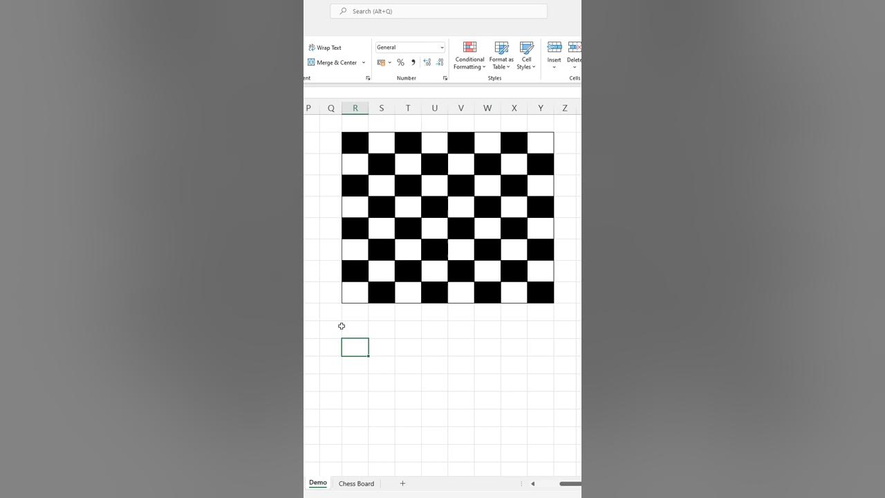 How to make a chessboard in Excel