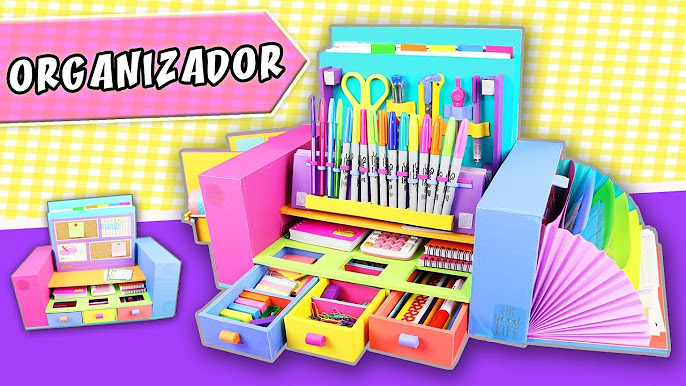 ORGANIZADOR UNICORNIO 🦄 para ESCRITORIO de cartón - Regreso a Clases