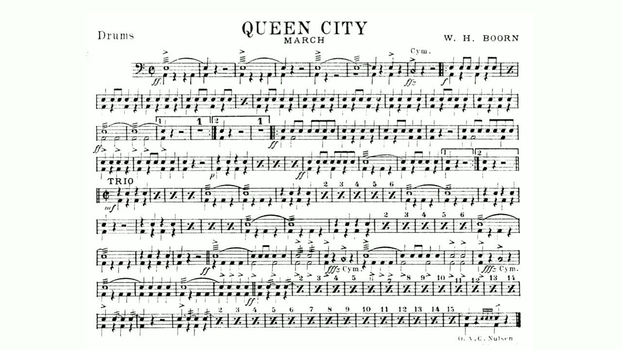 Queen City March By W H Boorn Drums YouTube Queen City March By W H Boorn Drums YouTube