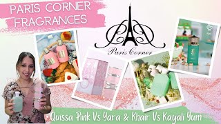 Paris Corner Quissa Pink|VS|Lattafa Yara|Paris Corner Khair Pistachio|VS|Kayali Yum Pistachio Gelato