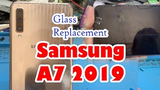 A little difficult to do because it is a daily work Samsung A7 2019 cracked screen