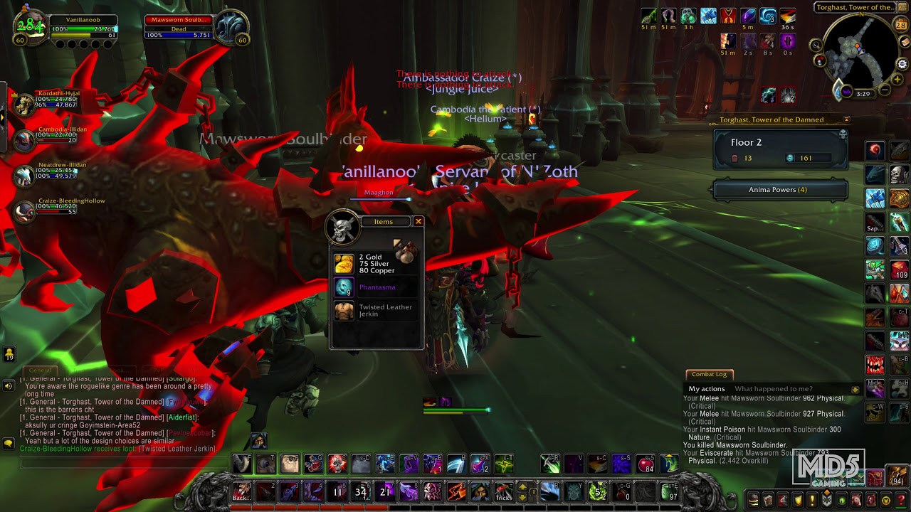 Upper Reaches Layer 3 Soul Ash Kyrian Subtlety Rogue WoW