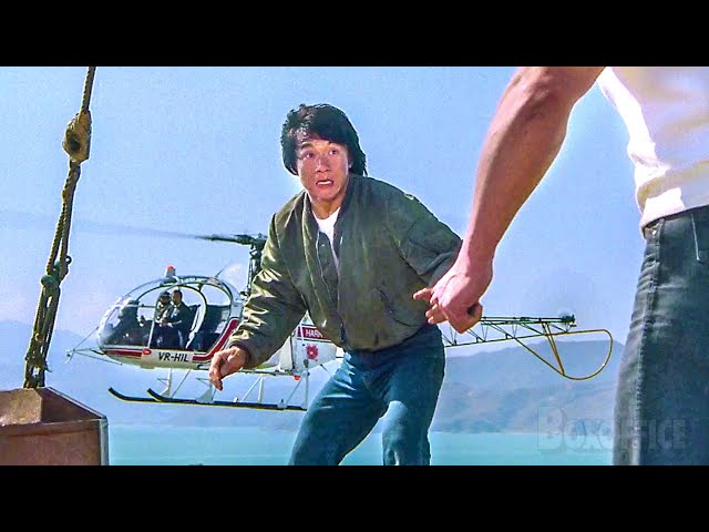 Jackie Chan takes down a Chopper (amazing stunt work) | The Protector | CLIP class=